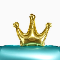 Шар фольгированный 42" &laquo;Цифра 7 с короной&raquo; на подставке, цвет голубой