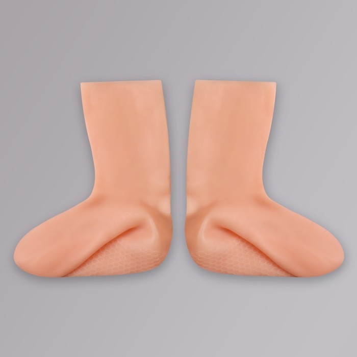Носочки для педикюра, высокие, силиконовые, 21 × 19 см, ONE SIZE, цвет бежевый Носочки для педикюра, высокие, силиконовые, 21 × 19 см, ONE SIZE, цвет бежевый