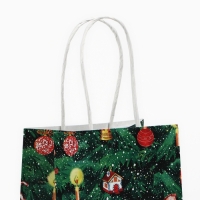 Пакет подарочный новогодний крафтовый «Новогодняя ёлочка», 12 х 21 х 9 см, Новый год Пакет подарочный новогодний крафтовый «Новогодняя ёлочка», 12 х 21 х 9 см, Новый год