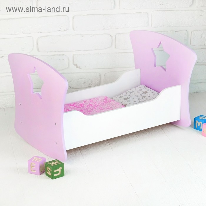 Кроватка-люлька &laquo;Сердце ангела&raquo; белый/сиреневый, МИКС