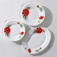 Сервиз столовый &laquo;Бархатная роза&raquo;, 37 предметов, стеклокерамика