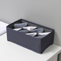 Органайзер для хранения белья LaDо́m, 8 ячеек, 24&times;14&times;10 см, цвет графитовый