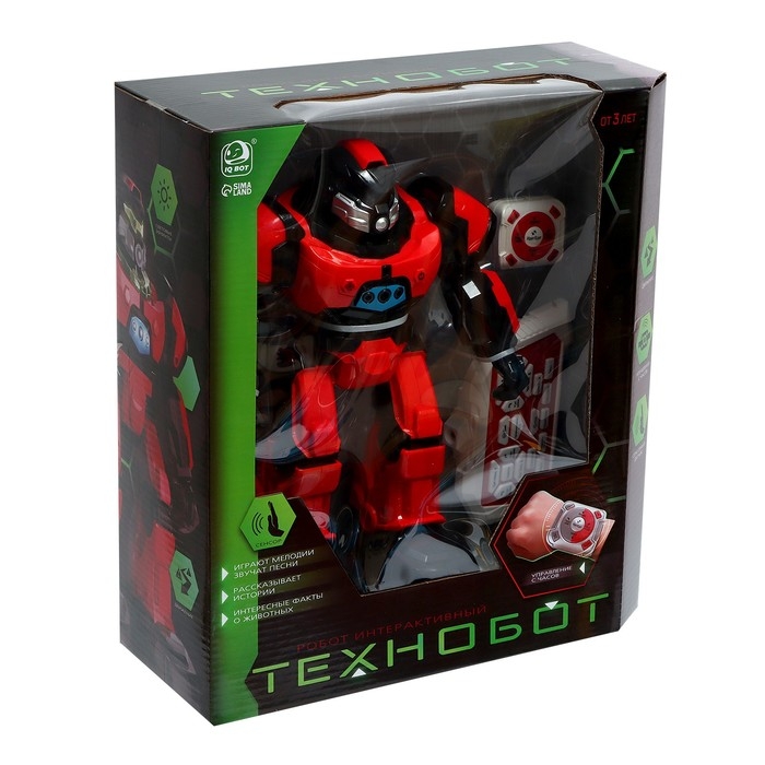 Робот радиоуправляемый &laquo;Технобот&raquo;, 2 пульта, жесты, с аккумулятором, цвет красный