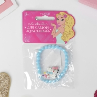 Браслет детский &laquo;Выбражулька&raquo; единорожка, цвет голубой