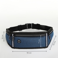 Поясная сумка на молнии, 3 отдела, цвет синий Поясная сумка на молнии, 3 отдела, цвет синий