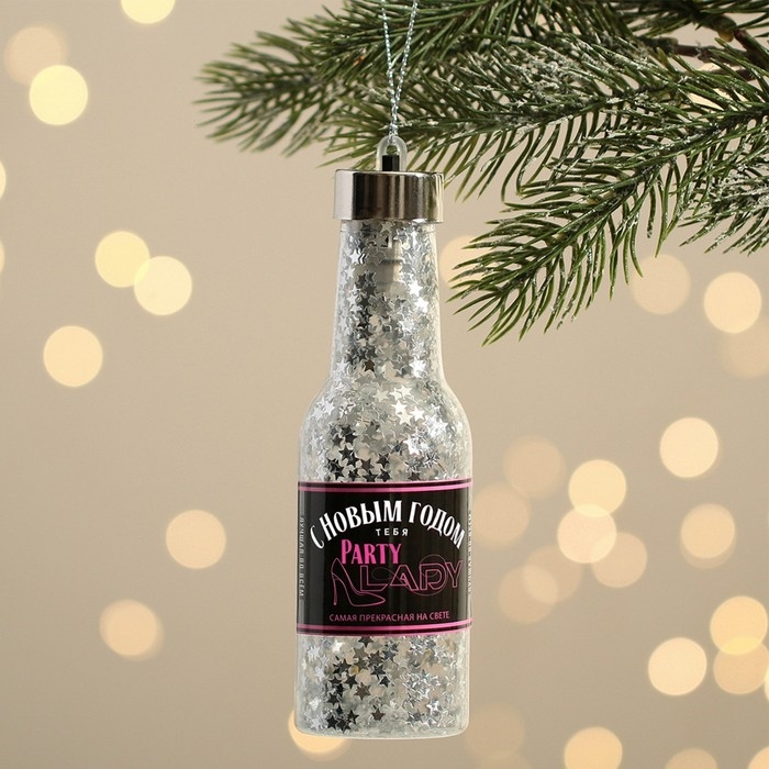 Елочная игрушка новогодняя с гирляндой &laquo;Новый год: С новым годом&raquo;, 14,2 х 4,2 см