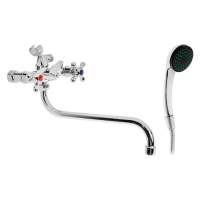 Смеситель для ванны Istok life Standard 0402.417, двухвентильный, с длинным изливом, хром