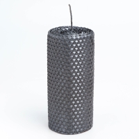 Свеча из вощины, 6х6х12,5 см, мокрый асфальт металлик Свеча из вощины, 6х6х12,5 см, мокрый асфальт металлик