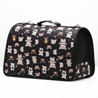 Сумка-переноска каркасная "Медвежонки", размер M, 40 х 21 х 27 см, чёрный Сумка-переноска каркасная "Медвежонки", размер M, 40 х 21 х 27 см, чёрный