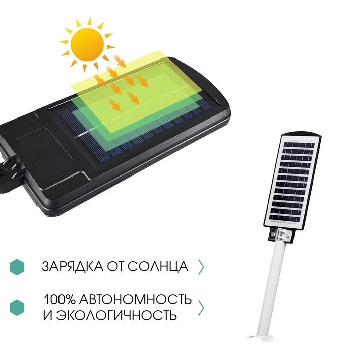 Светильник уличный аккумуляторный настенный, фонарь, 300 диодов, 3 режима