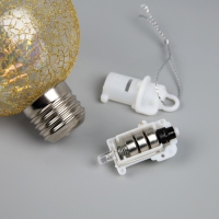 Елочный шар &laquo;Ледяной узор&raquo; d=8 cм, 1 LED, LR44x3 (в комплекте), свечение тёплое белое