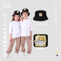 Панама детская &laquo;Кот&raquo;, цвет чёрный, р-р 54