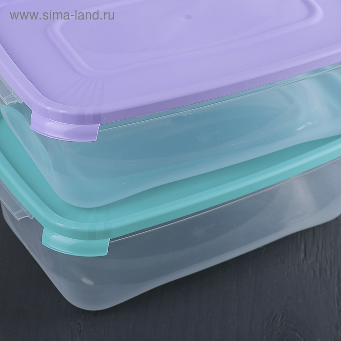 Контейнер для продуктов &laquo;Каскад&raquo;, 2,2 л, прозрачный, крышка микс