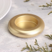 Подсвечник "Полноторие" из гипса малый,9х2,5см,золото