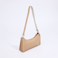 Сумка женская багет на молнии, цвет бежевый