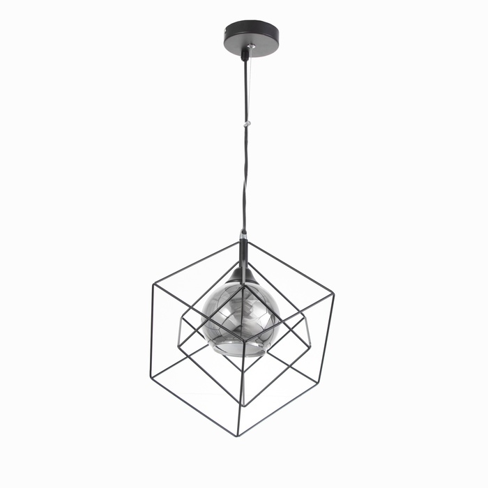 Люстра Люстра "Куб в кубе" 1х60Вт Е27 Чёрный 35х35х40(100)см