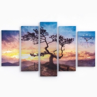 Часы-картина настенные модульные "Дерево", бесшумные, 80 х 140 см