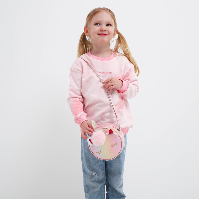 Сумка детская для девочки Волшебный единорог на молнии, цвет розовый