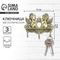 Ключница настенная &laquo;Гармонии и мира вашему дому&raquo;, ангелы, 9 х 6,9 см.