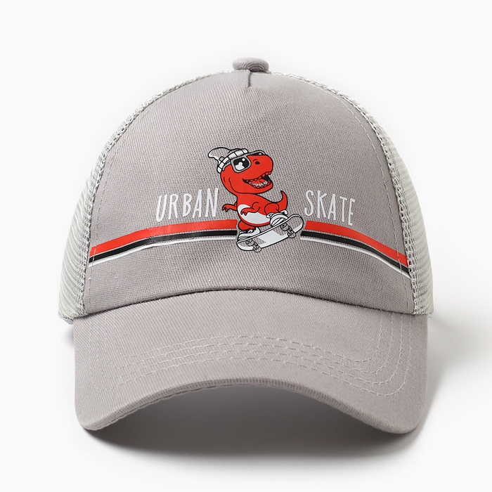 Бейсболка детская Бейсболка детская "Дино", цвет серый, размер 52