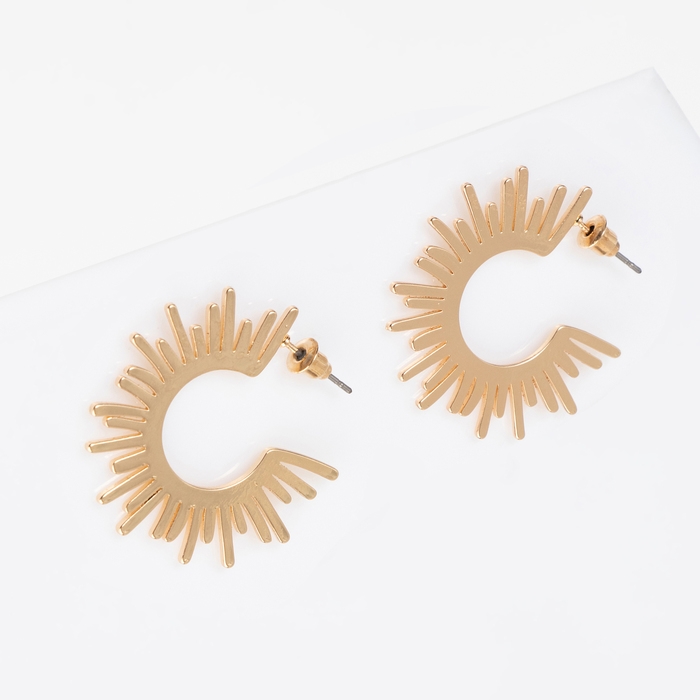 Серьги металл &laquo;Атмосфера&raquo; солнце, ярило, цвет золото