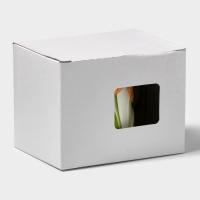 Кружка &laquo;Тюльпан&raquo;, 430 мл, оранжевый цветок, керамика, белая