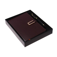 Ежедневник недатированный, обложка ПВХ, формат А5, 140 листов, клетка, с ручкой, подарочная коробка, МИКС