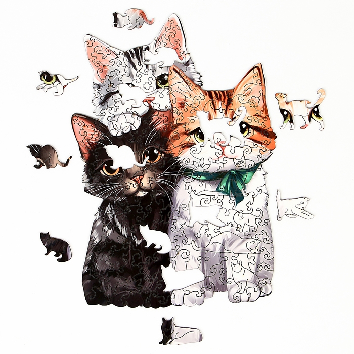 Пазлы деревянные фигурные «Котята», 146 элементов Пазлы деревянные фигурные «Котята», 146 элементов