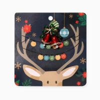 Новый год! Брошь новогодняя "Колокольчики", цвет красно-зеленый в золоте