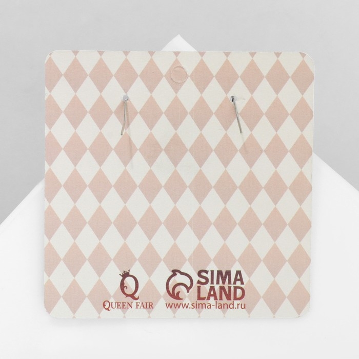 Серьги ассорти &laquo;Радость&raquo; карты, пики, цвет бежевый в серебре