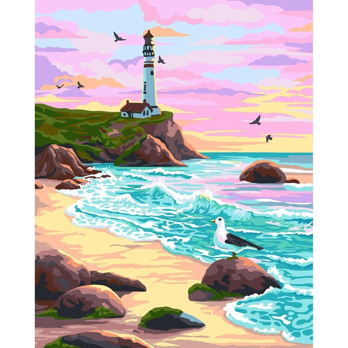 Картина по номерам на холсте с подрамником &laquo;Маяк на закате&raquo;, 40 х 50 см