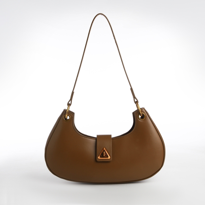 Сумка женская багет на молнии TEXTURA, средний размер, цвет коричневый