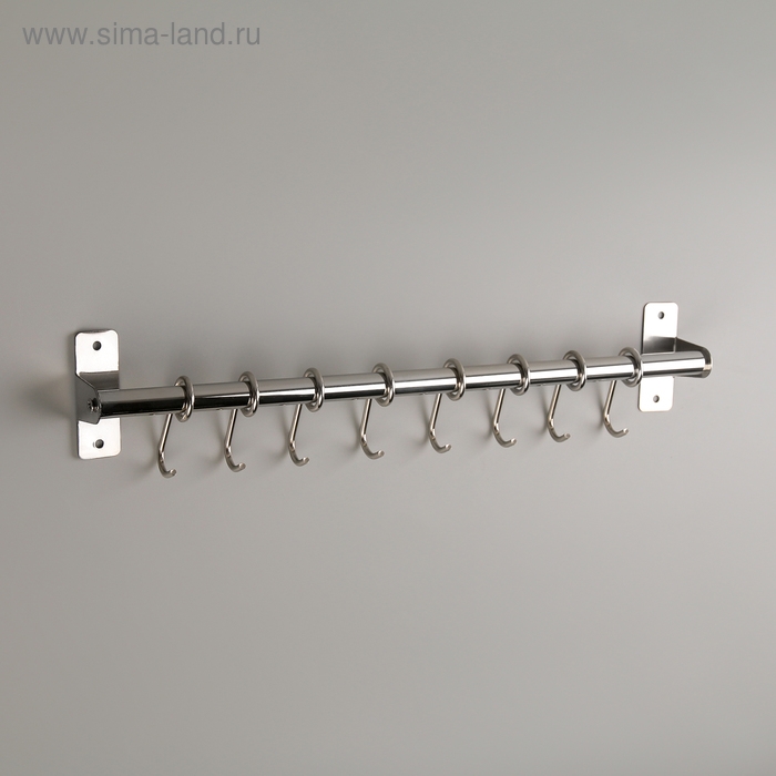 Держатель для полотенец, 8 подвижных крючков, 40&times;8,5&times;4,5 см