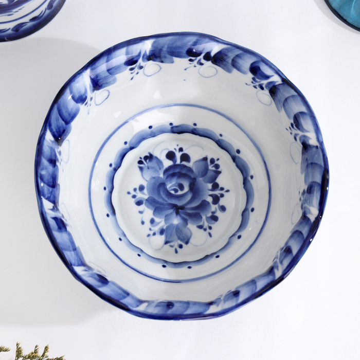 Салатник &laquo;Грань&raquo;, гжель