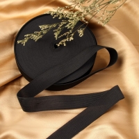 Резинка вязаная, 25 мм, 25 &plusmn; 2 м, цвет чёрный