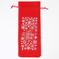 Мешок с термонаклейкой под бутылку &laquo;Вьюга&raquo;, 13 х 31 см +/- 1.5 см, Новый год