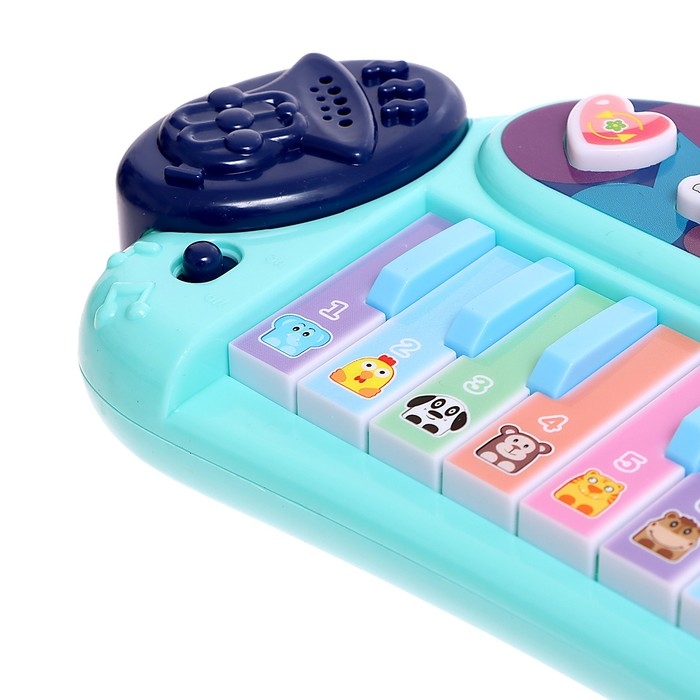 Пианино &laquo;Весёлые зверята&raquo;, звук, цвет голубой