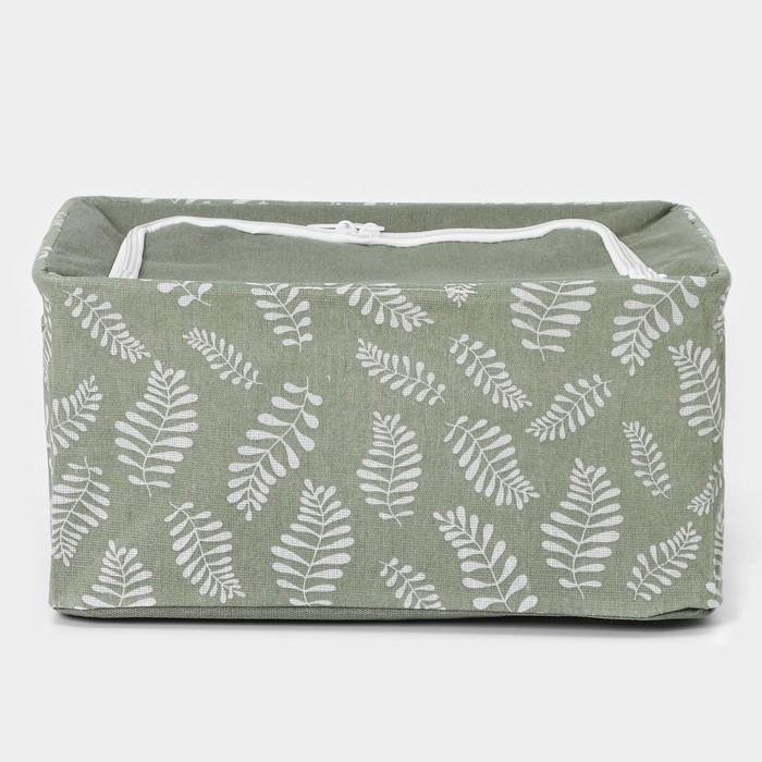 Кофр для хранения вещей Доляна Leaves, 39&times;29&times;20 см, 24 литра, цвет зелёный