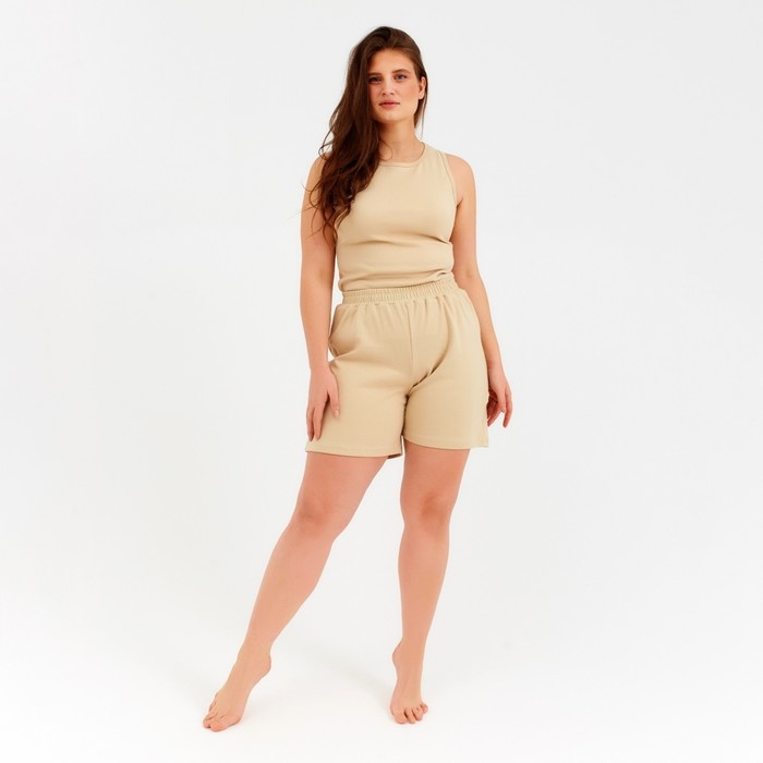 Шорты пижамные женские MINAKU: Home collection цвет бежевый, р-р 50 Шорты пижамные женские MINAKU: Home collection цвет бежевый, р-р 50