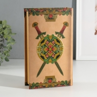 Сейф-книга дерево кожзам "Русские богатыри" 3D тиснение 21х13х5 см Сейф-книга дерево кожзам "Русские богатыри" 3D тиснение 21х13х5 см