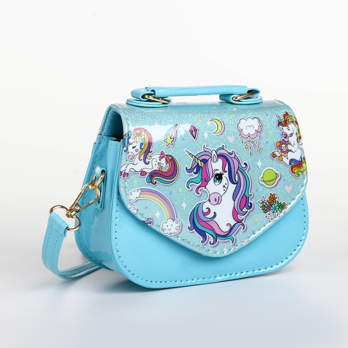 Сумка детская для девочки на клапане &laquo;Выбражулька&raquo;, цвет голубой