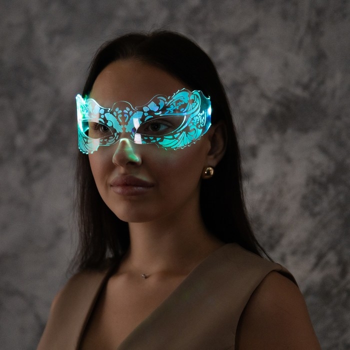 Светодиодные очки Светодиодные очки "Маскарад", 16.5x7x15,5 см, CR2032x2 (в компл.), 3 режима, RGB
