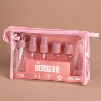 Набор для хранения, в чехле, 9 предметов, цвет прозрачный/розовый