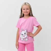 Футболка для девочки Disney &laquo;Мари&raquo;, рост 122-128 (34), цвет розовый