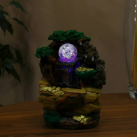 Фонтан "Слоны с монетками в чаше" 20х13 см (с подсветкой)