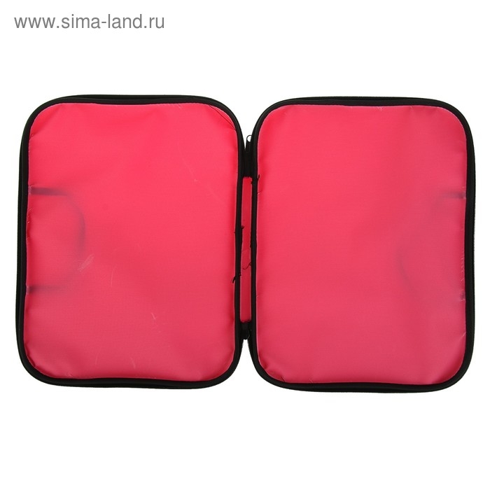 Папка с ручками текстильная А4, 350 х 270 х 20 мм, Calligrata "Офис", нейлон 600D, двуцветный кант, розовая