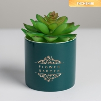 Горшок для цветов керамический с тиснением, кашпо &laquo;Цветочный сад&raquo;, 8 х 7,5 см