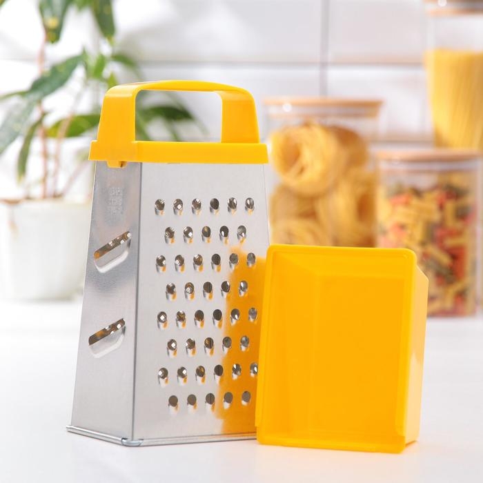 Тёрка &laquo;Комфорт&raquo;, 4 грани и контейнер 450 мл, 11&times;8,5&times;27 см, цвет МИКС