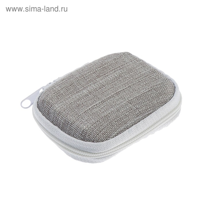 Футляр для наушников Luazon, прямоугольный, 8х6х3 см, материал верха: ткань, серый Футляр для наушников Luazon, прямоугольный, 8х6х3 см, материал верха: ткань, серый