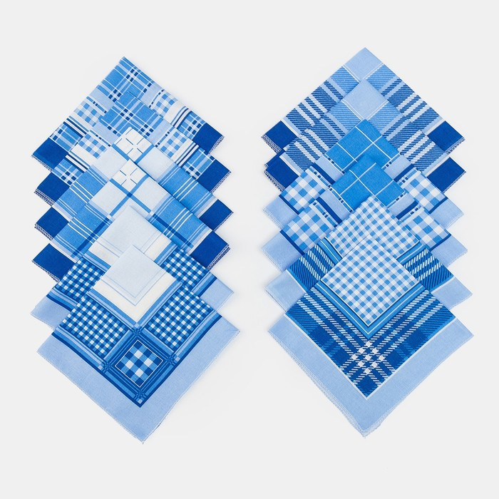 Платки носовые мужские Этель 30*30 см,(набор 12 шт,) цв.Голубой, рис. МИКС 100% хл Платки носовые мужские Этель 30*30 см,(набор 12 шт,) цв.Голубой, рис. МИКС 100% хл
